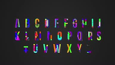 彩色几何创意字母变形AE模板视频的预览图